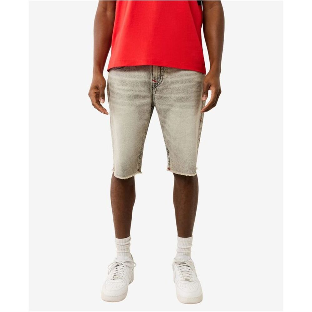 True Religion Mens Ricky Single Needle Frayed Casual Denim Shorts, NWT